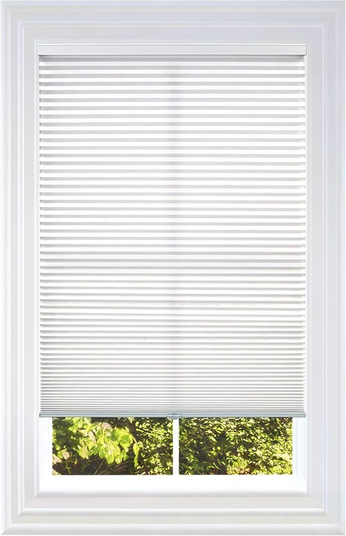 BlindsAvenue Cellular Honeycomb Shades - Cordless Light Filtering Design | White, 35" W x 48" H