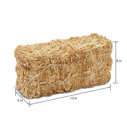 FloraCraft Decorative Straw Bale 5 Inch x 6 Inch x 13 Inch Natural