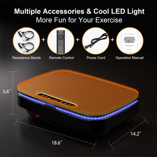 APUOCE Vibration Plate Exercise Machine, Lymphatic Drainage Machine for Home Fitness, Whole Body Workout Power Vibrate Fitness Platform for Weight Loss & Shaping
