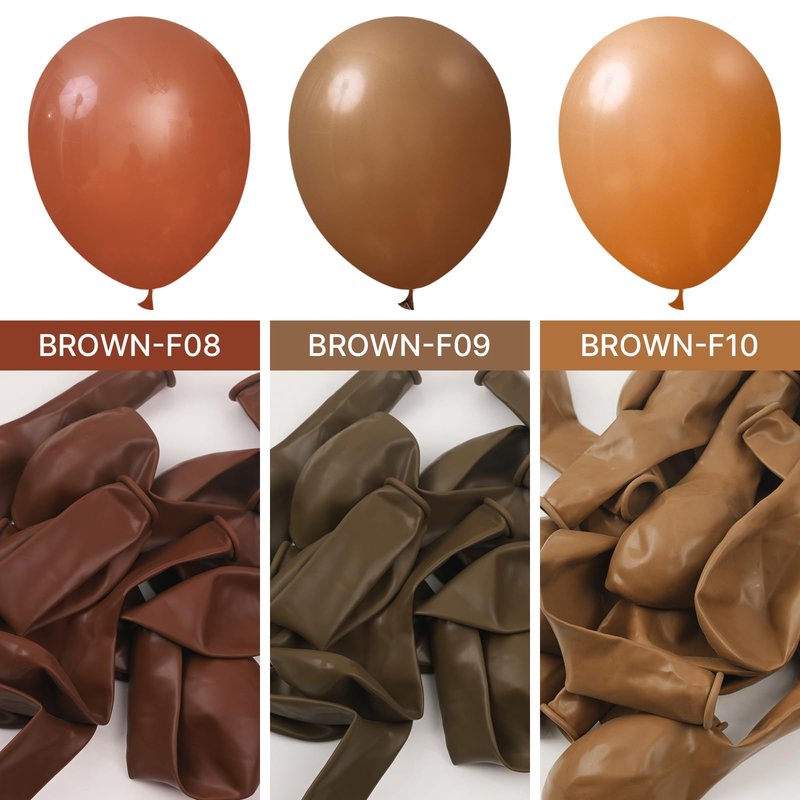 PartyWoo Tan Balloons 101 pcs 12 Inch Boho Neutral Light Brown Coffee Fall Latex Helium Balloons for Graduation Birthday Safari Boy Baby Shower Jungle Cowgirl Woodland Party Decorations Brown-F10