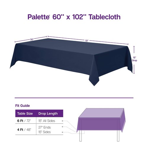 Gee Di Moda Rectangle Tablecloth - 60 x 102 Inch Ivory Table Cloth for 6 Foot Rectangle Tables - Heavy Duty Washable Fabric - for Holiday Party, Dinner, Weddings, Baby Shower & Events