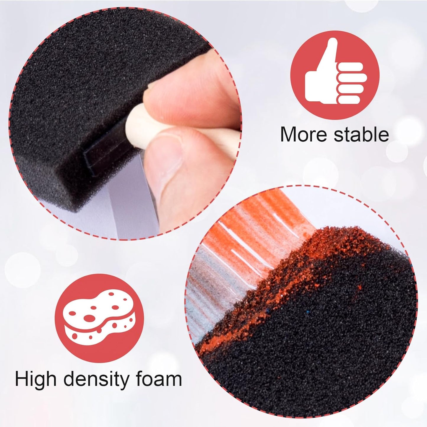 Skiennix Foam Paint Brushes - 4-Piece Set with Wood Handles for Detail, Staining & DIY Crafts | 1"-4" Sizes