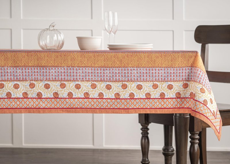 Maison d' Hermine Table Cloth Rectangle Table 100% Cotton 70 x 120 Inches Fall Tablecloth Reusable Everyday Use for Thanksgiving Christmas Decorations Dining Farmhouse Party (Harvest Festival)