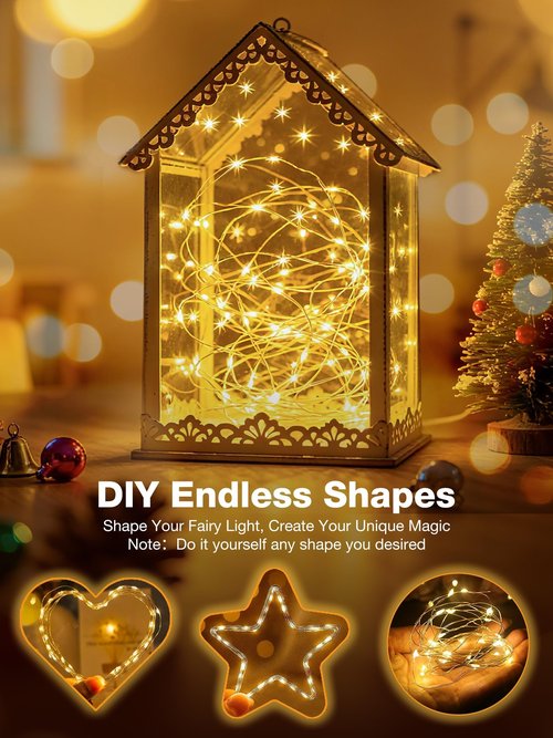 Fairdeer 6Pack Fairy Lights with Timer, 7ft 20 LED Twinkle Light Battery Operated 3 Modes, Mini String Lights for Christmas Trees Wreath Party DIY Mason Jars Bottles Decor, Warm White