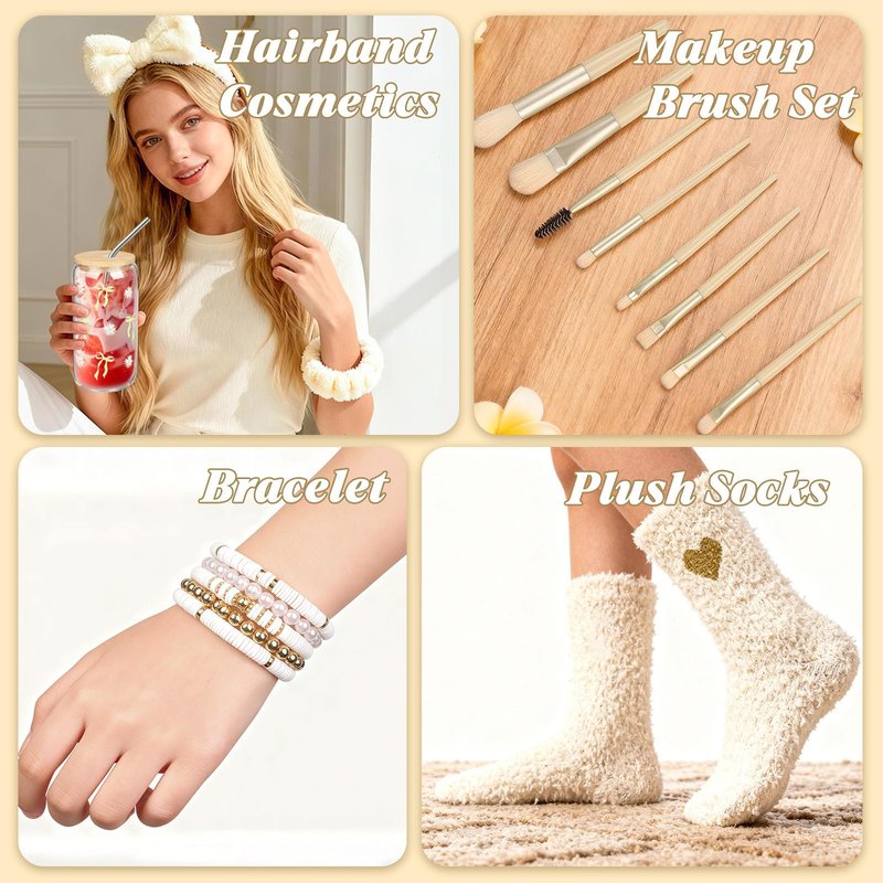 TUZELIYA Exquisite Birthday Gifts for Girls Teens - Best Birthday Presents for Her - Unique Gift Baskets for Women - Graduation Gifts for Best Friends Girlfriend Daughter Mom Sister Coworker - Beige