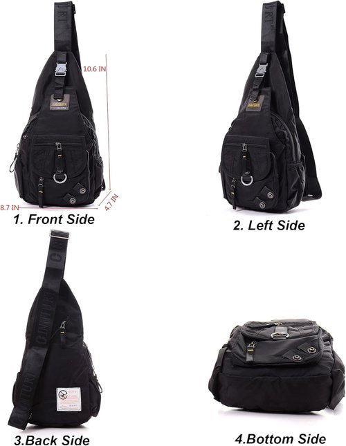 Crossbody Sling Backpack for Men & Women - Versatile Chest Shoulder Daypack