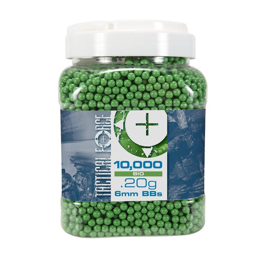 Tactical Force Premium Biodegradable 6mm Airsoft BBS Ammo, .20 Gram, 10,000 Count