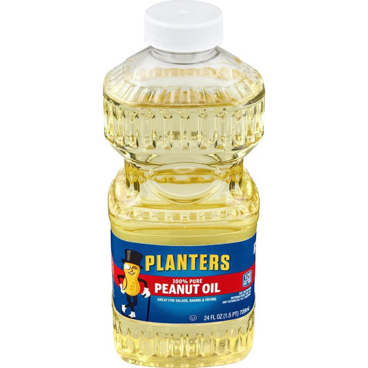 PLANTERS Peanut Oil for Cooking - Ideal Peanut Oil for Deep Frying and Cooking, 24 oz