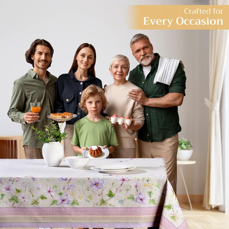 Maison d' Hermine Table Cloth Rectangle Table 100% Cotton 54 x 72 Inches Tablecloth Reusable Decorative for Dining Kitchen Room Farmhouse Home Gifts for Mothers Day Spring Summer - Magnolia Mornings