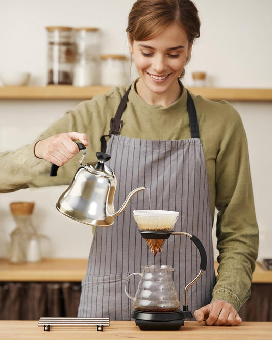 Tea Kettle for Stovetop, Barista's Choice Gooseneck Pour Over with Flow Control, Food Grade Stainless Steel Water Kettle, Tea Pot for Home & Kitchen - Small 28oz, Silver