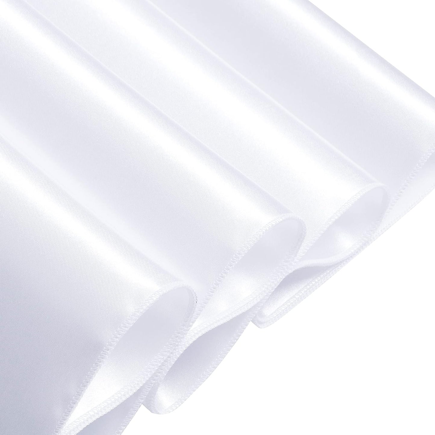 White Satin Chair Sashes by [Brand Name] - Elegant Bows for Weddings & Events | 6 x 108 Inch