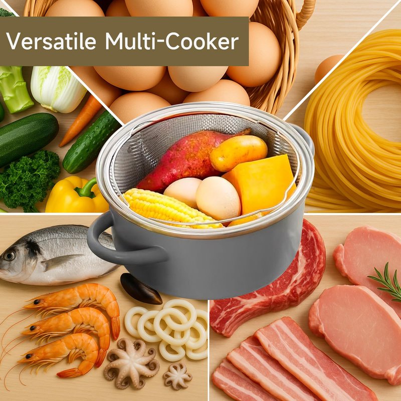 Stainless Steel Steamer Basket, Vegetable Steamer Basket for Instant Pot, Accessories 6 or 8 quart, Instant Pot Insert with Silicone Gloves, Metal Strainer for Cooking Vegetable, Eggs, Pasta, Quinoa