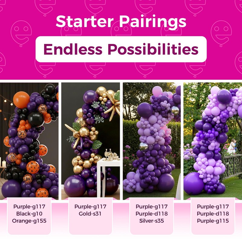 Bezente Dark Purple Latex Party Balloons - 100 Pack 12 inch Round Helium Purple Balloons for Wedding Graduation Halloween Birthday Bachelorette Party Backdrop Decorations