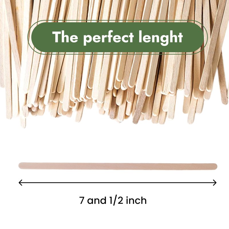 Perfect Stix Wooden Coffee Stirrer Stick, 7-1/2" Length (Pack of 100) - Packaging May Vary