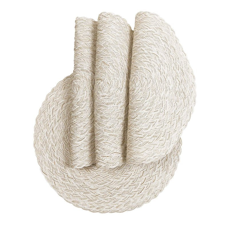 SHACOS Round Braided Placemats 15 inch Set of 6 Boho Thick Washable Kitchen Table Placemats for Home Wedding Party (T-Ivory, 6)