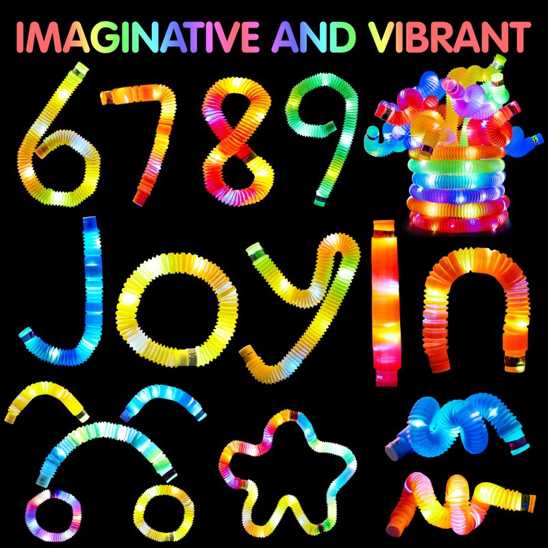 JOYIN 9 Pack Glow Sticks Party Favors for Kids, Light Up Pop Tubes Glow Necklaces Bracelets Party Supplies for Toddlers Boys Girls Birthday Gifts, School Classroom Goodie bags, Treasure Box Toys