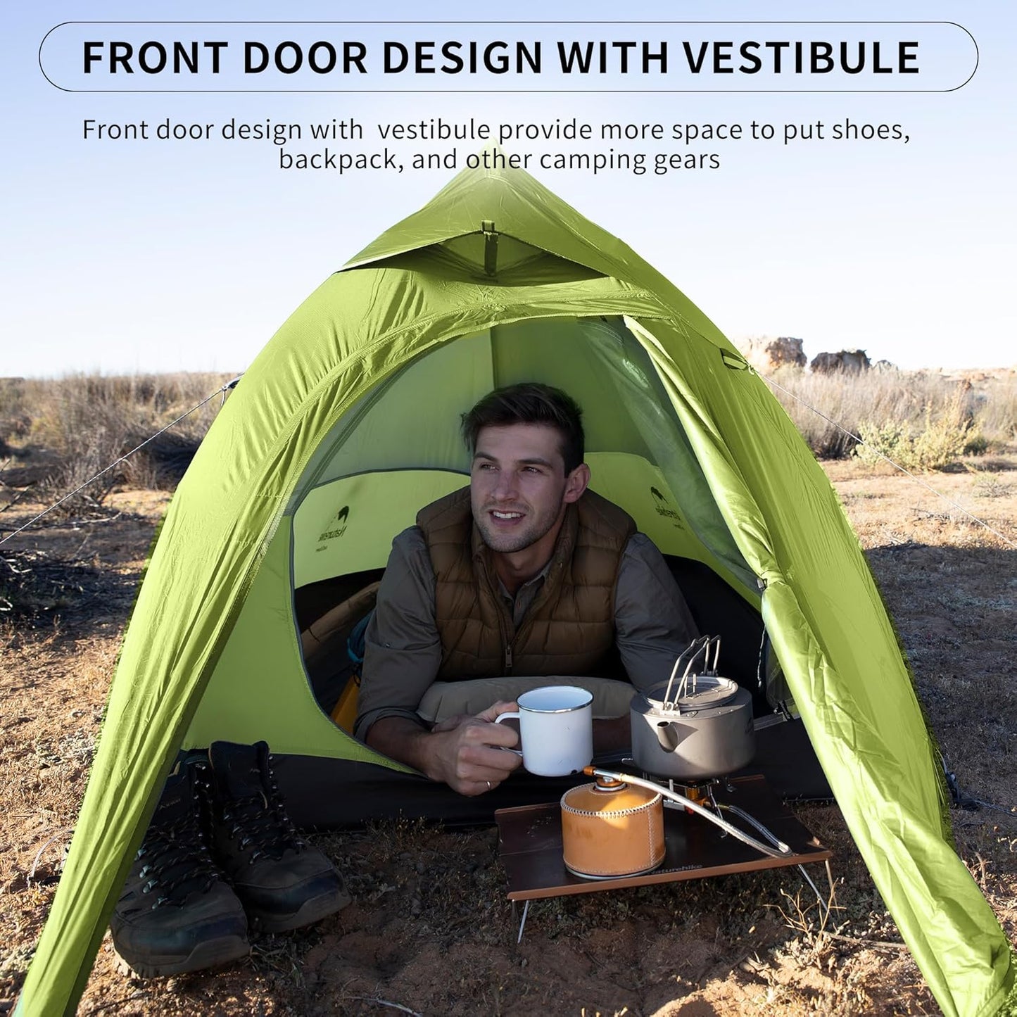 Naturehike Cloud-Up 1 Person Tent, Lightweight Backpacking Tents for One Man, Waterproof Ultralight One Person Tent for Camping Hiking Backpacking