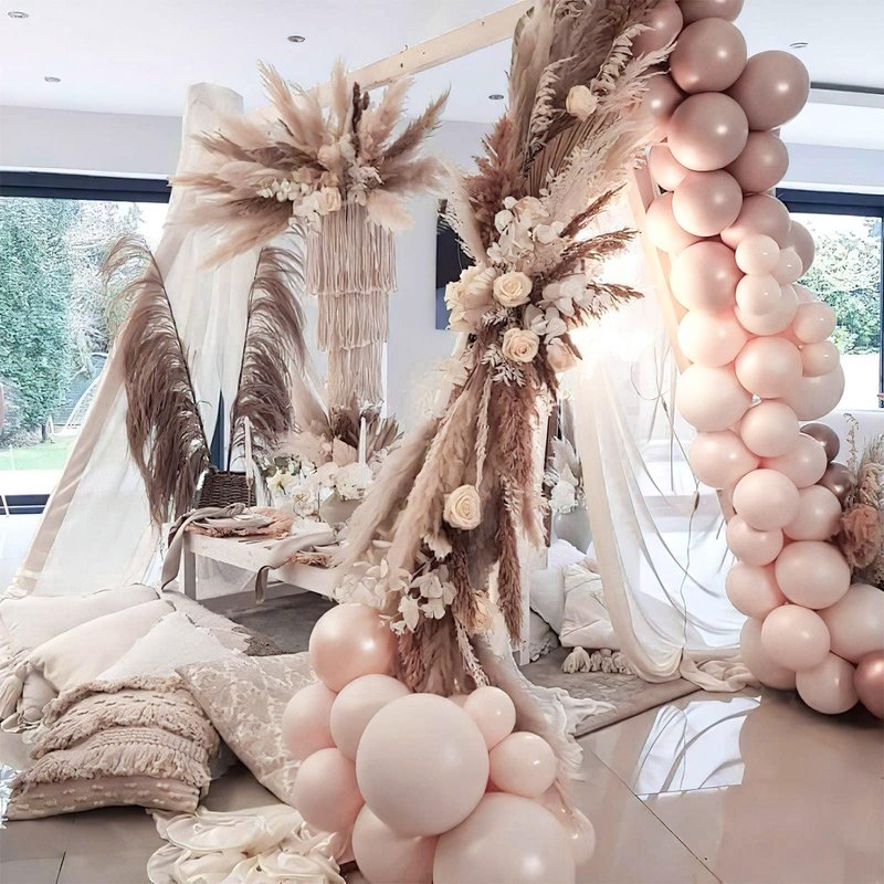 PartyWoo Beige Balloons 50pcs 12 Inch Boho Cream Ivory Neutral Latex Helium Balloons for Graduation Wedding Anniversary Engagement Bridal Graduation Baby Shower Birthday Party Decorations White-F60