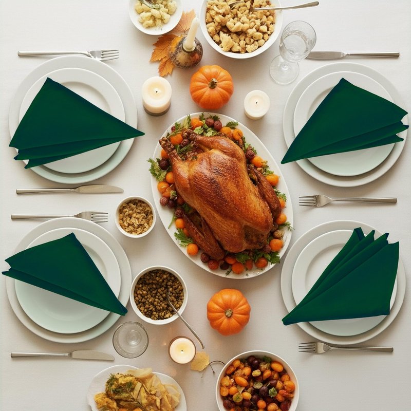 Utopia Home [24 Pack, Hunter Green] Cloth Napkins 17x17 Inches, 100% Polyester Hemmed Edges, Washable and Reusable Ideal for Parties, Weddings and Dinners