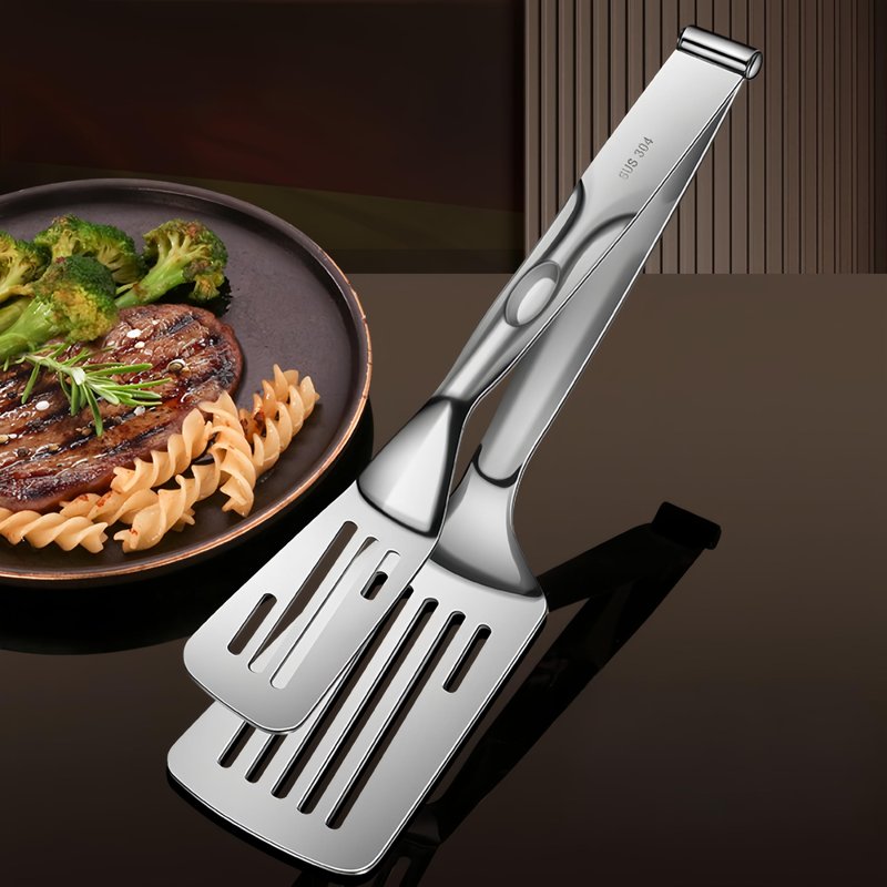 Huakai New Kitchen Cooking Tongs, Multifunctional Frying Spatula with Detachable Design, 304 Stainless Steel, Perfect for Grilling, Cooking, Frying, and Griddling (12.8 Inch)