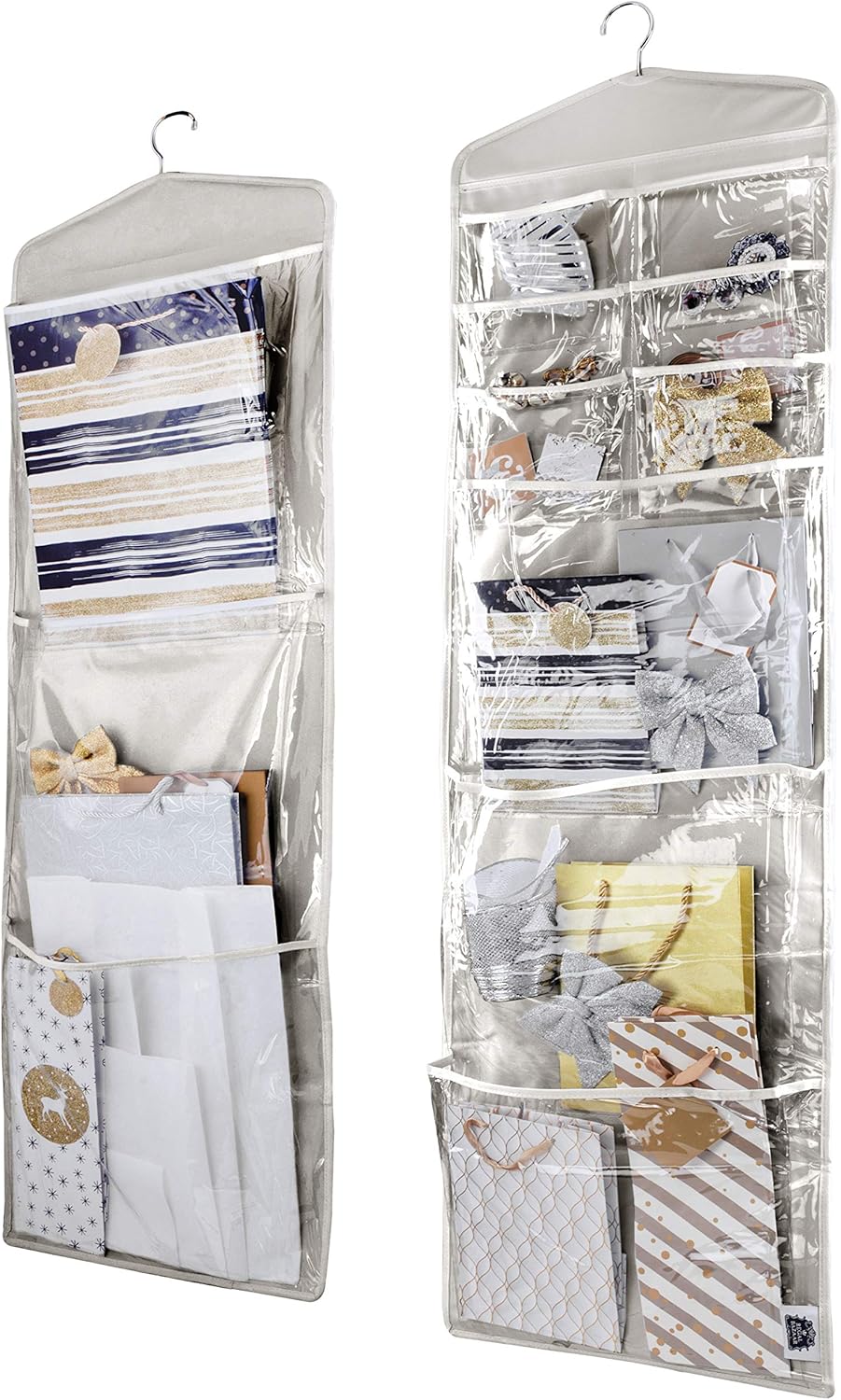 Skiennix Large Double-Sided Gift Bag Organizer - Tissue Paper Holder in Grey