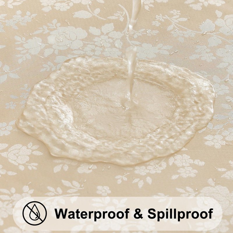 Smiry Rectangle Table Cloth, Waterproof Heavy Duty Vinyl Tablecloths, Wipeable Washable Table Cover for Kitchen and Dining Room (Beige, 70" X 108")