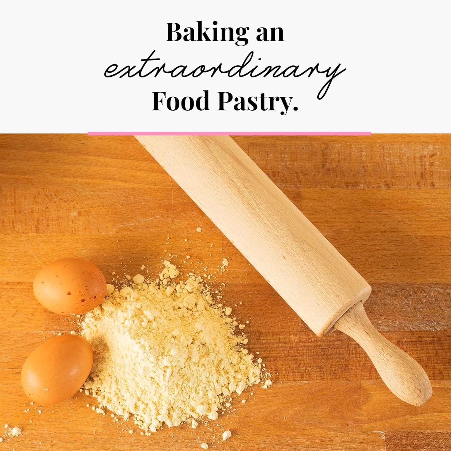 Tuuli Kitchen Professional Wooden Rolling Pin - Revolving Center, 17.3 x 2.2 Inches