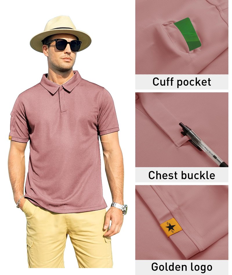 ZITY Mens Polo Shirt Short Sleeve Sports Tactical T-Shirt Athletic Golf Polos Daily Casual Stylish Collared Shirts for Men Ash Pin X-Large