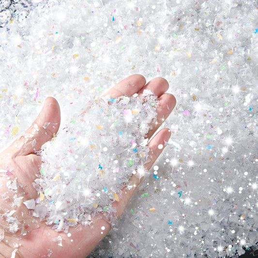 Skiennix Fake Snow Decor - Glittery Artificial Snow for Crafting & Holiday Decorations | 5.3 Ounce