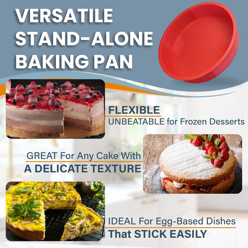Springform Pan 9 Inch NONSTICK - Cheesecake Pan with Silicone Sleeve – NO LEAKS in Water Bath - No Foil Wrap Needed - Easy Cake Release – Sturdy Build - Heavy-Gauge Carbon Steel 0.4 mm