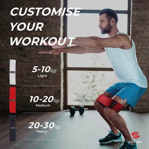 Elvire Fabric Resistance Bands for Working Out, Exercise Set of 3, Booty Band for Women, Workout Loops for Legs, Glutes, Squats