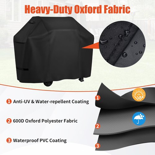 iCOVER BBQ Grill Cover - 70 Inch Heavy Duty Waterproof & UV-Resistant | Fits Weber, Char-Broil, Nexgrill