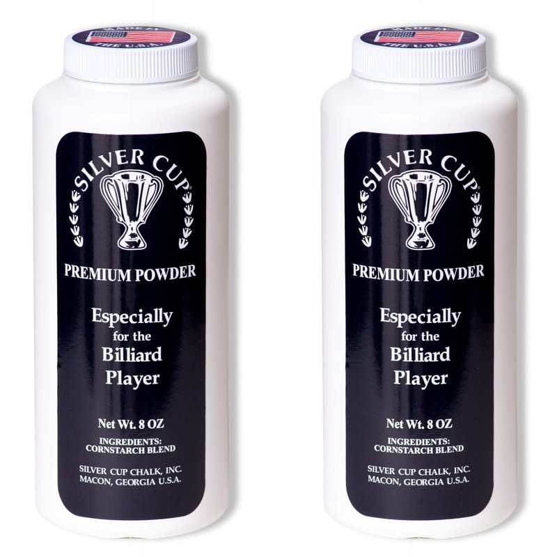 Silver Cup Billiard Premium Bottle Powder White 8 oz. Bottles (2-Pack)