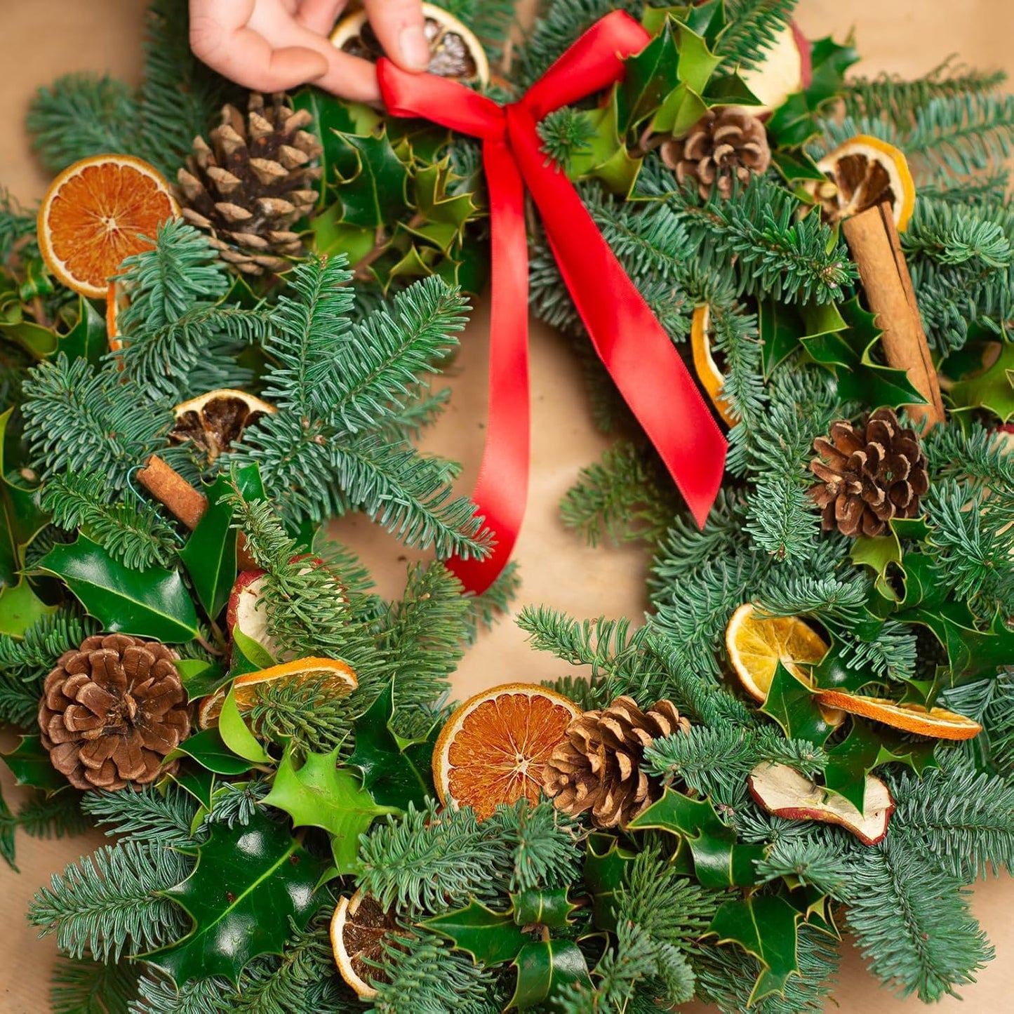 Regine Switzerland 32pcs Rustic Christmas Tree Ornaments Set - Dried Orange Slices & Pine Cones for DIY Decor