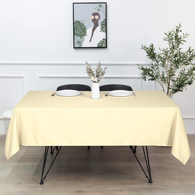 sancua Rectangle Tablecloth - 54 x 78 Inch - Stain and Wrinkle Resistant Washable Polyester Table Cloth, Decorative Fabric Table Cover for Dining Tables, Buffet Parties and Camping, Beige