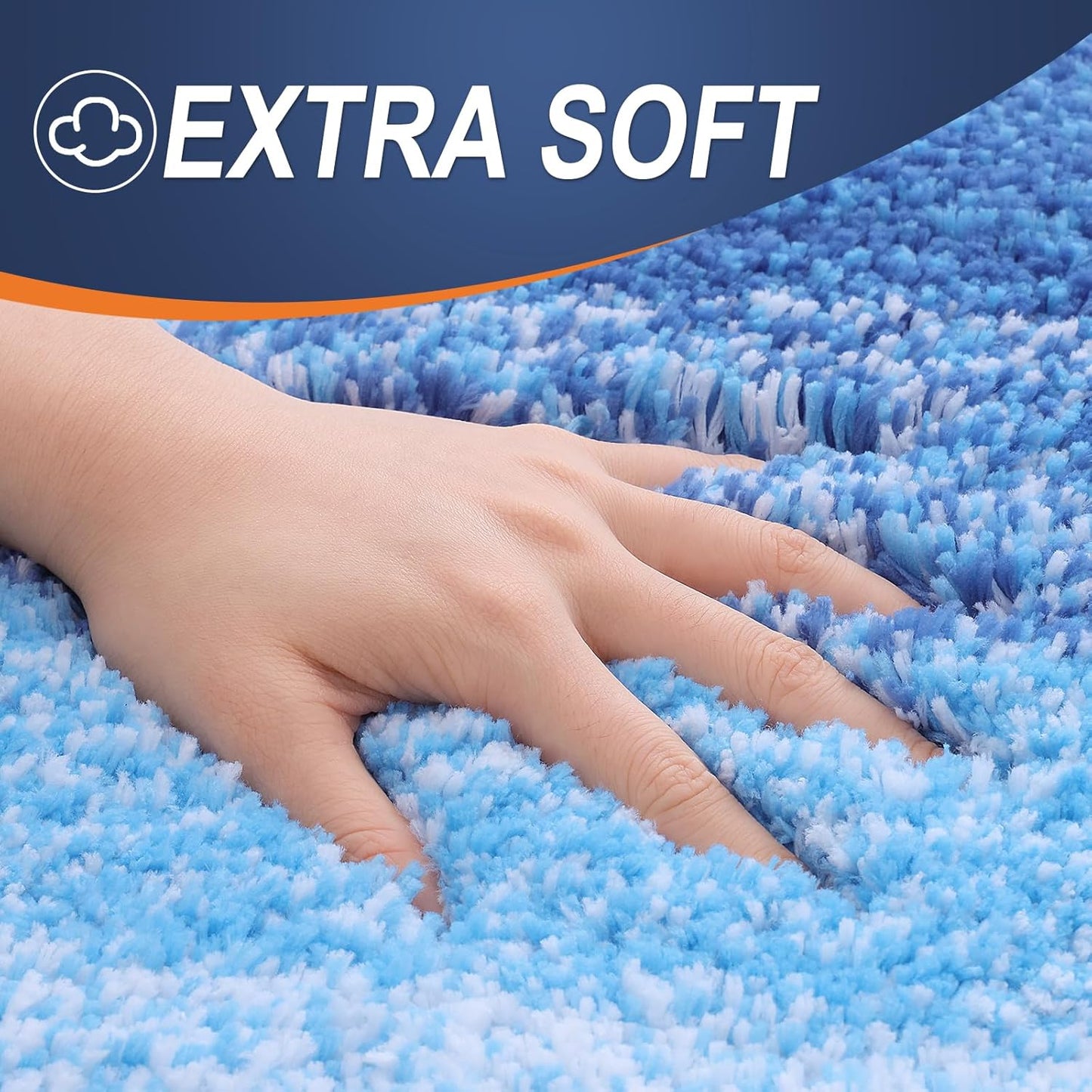 OLANLY Bathroom Rugs - Extra Soft Microfiber Mat 30x20 | Quick Dry & Washable, Light Royal Blue