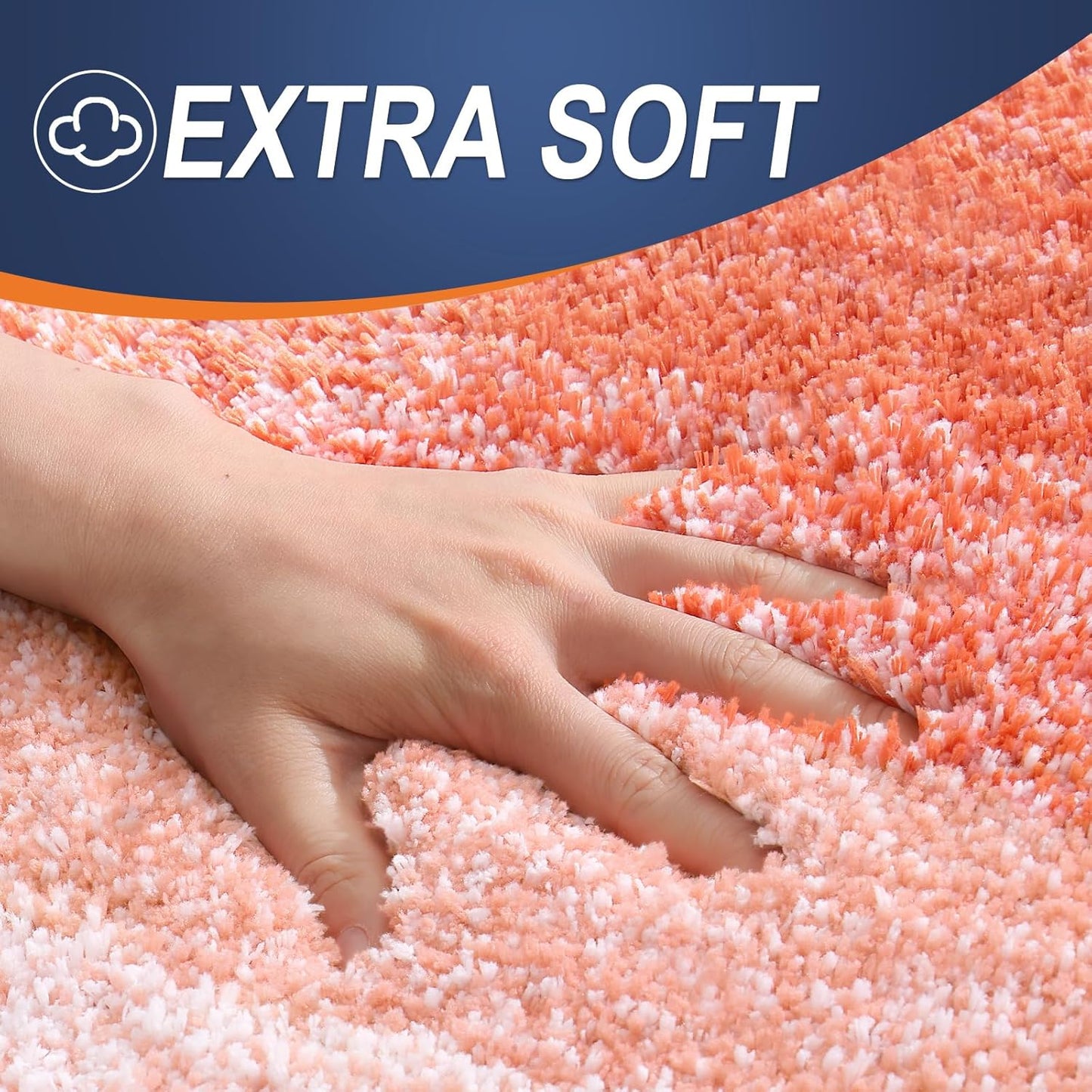 OLANLY Bath Rugs Mat - Extra Soft Microfiber, Quick Dry, Machine Washable | 24x16 Coral Color