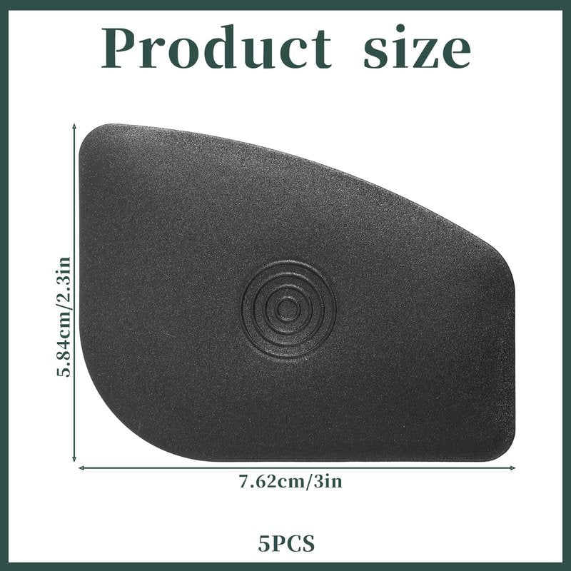 salbsever Pan Scraper Tool 5 Pack Plastic Pot Scraper Dish Scrapers for Cast Iron Food Scrapers Tool Non-Scratch Plastic Bowl Scraperes for Cleaning Grease Burnt Food （Black Thickness 0.078 inches