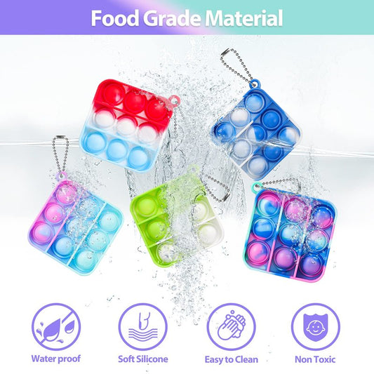 Pop Fidget Toys Bulk Its Party Favors for Kids 4-8 8-12 30 Pack Mini Pop Keychain It Small Fidgets for Classroom Prizes School End of Year Student Gifts from Teacher Birthday Goodie Bag Stuffers
