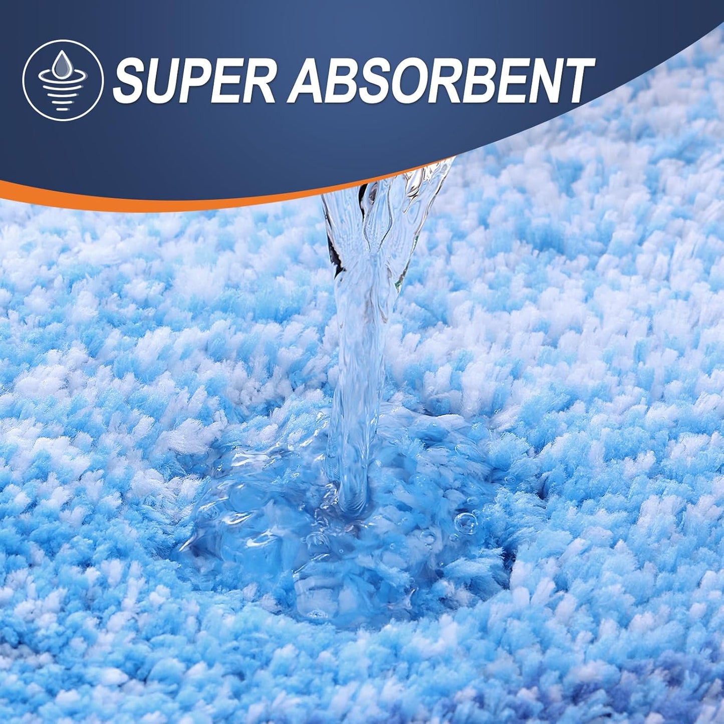 OLANLY Bathroom Rugs - Extra Soft Microfiber Mat 30x20 | Quick Dry & Washable, Light Royal Blue
