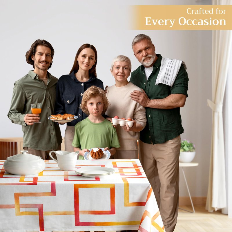 Maison d' Hermine Table Cloth Square Table 100% Cotton 54 x 54 Inches Tablecloth Reusable Decorative for Dining Kitchen Room Farmhouse Home Gifts for Mothers Day Spring Summer - Summer Maze