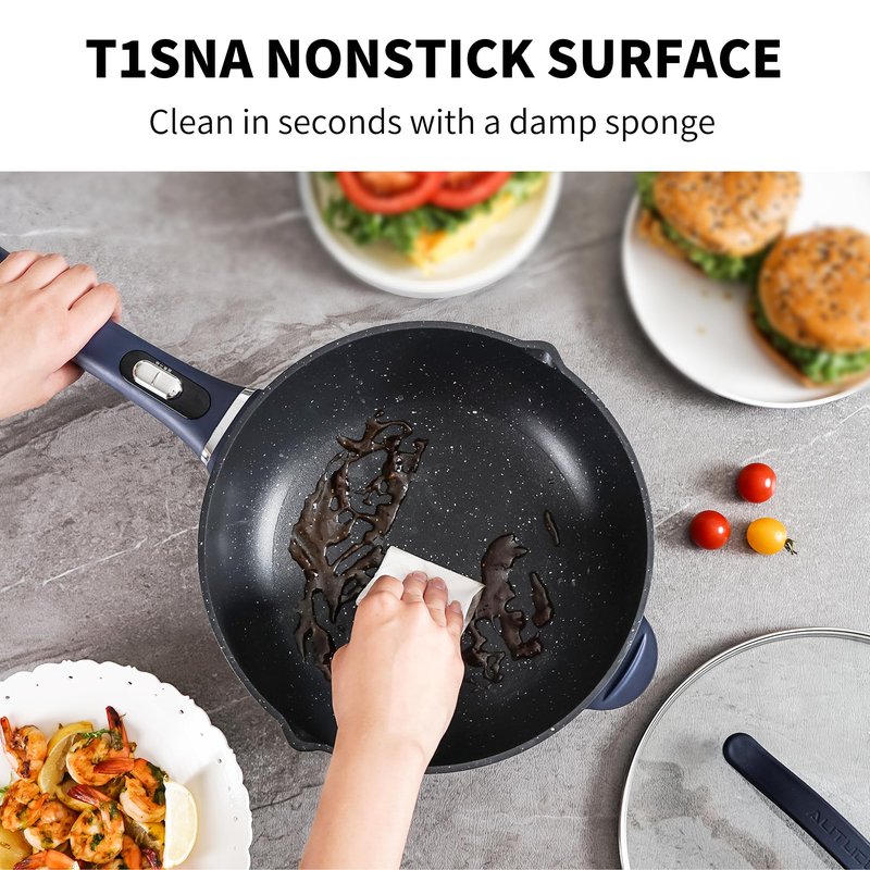AUTUCU 3-Quart Electric Hot Pot & wok Nonstick with Steamer | Electric Skillet 1200W for Dorm, Home, Gifts (Includes Silicone Spatula) Multi-Cooker