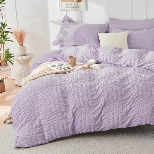 HYMOKEGE Lavender California King Comforter Set - 7-Piece Luxury Bedding Set for All Seasons