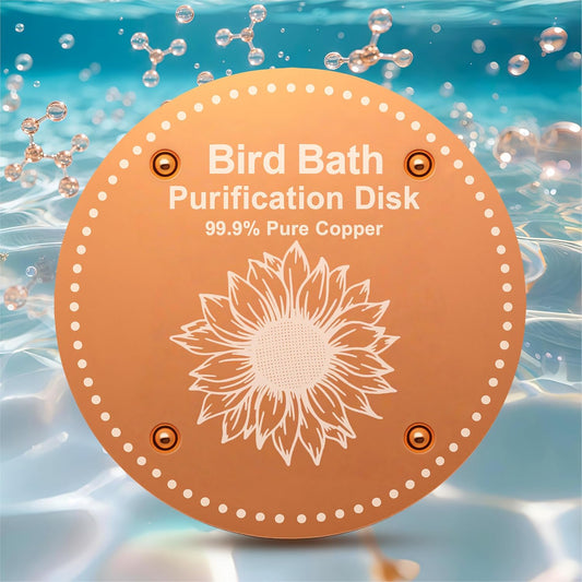 Skiennix Bird Bath Purification Disk - Pure Copper Solar Power Fountain for Hummingbirds & Bees