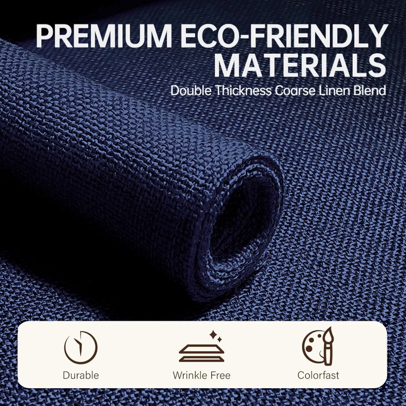 Blue Forest Placemats Set of 4, Dual-Layered Thickened Faux Linen Table Mats Heat Resistant Machine Washable Wrinkle Free Place Mats for Kitchen Dining Outdoor/Indoor (NavyBlue)