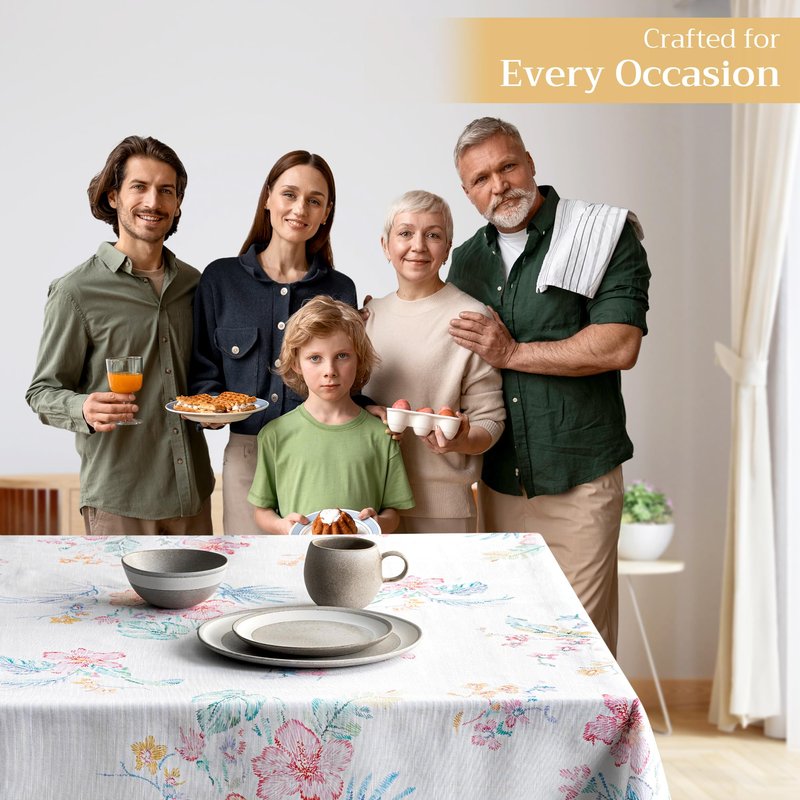 Maison d' Hermine Table Cloth Rectangle Table 100% Cotton 70 x 120 Inches Tablecloth Reusable Decorative for Dining Kitchen Room Farmhouse Home Gifts for Mothers Day Spring Summer - Paradise Island