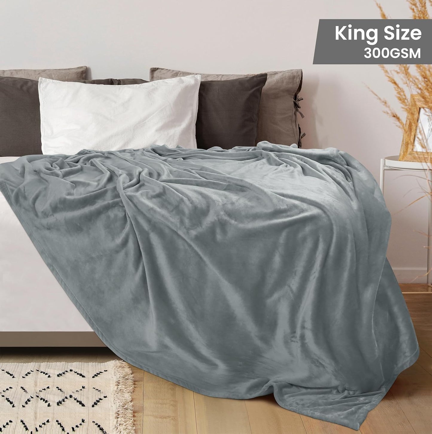 Utopia Bedding Fleece Blanket - King Size Luxury Soft Anti-Static Microfiber in Ash Grey (90x102 Inch)