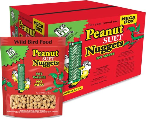 C&S Wild Bird Peanut Suet Nuggets - Mega Box, 8 Pounds for Healthy Wild Birds