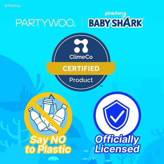 PartyWoo Baby Shark Family Foil Balloons 13pcs Baby Shark Family Blue Round Star Mylar Happy Birthday Banner Letter Balloons for Boys and Girls Under the Sea Kids Birthday Party Decorations