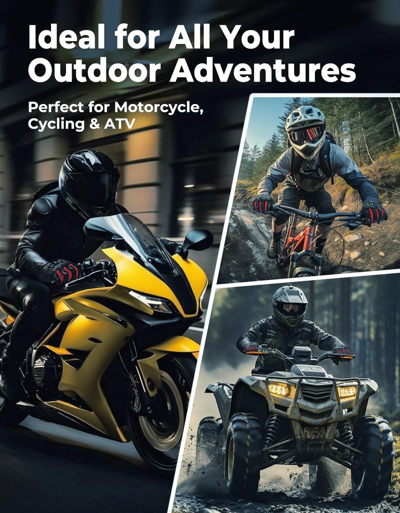 KEMIMOTO Motorcycle Gloves for Men, Touchscreen Cycling Gloves for Outdoor Sports On-Road Off-Road Mountain Motorcycle Motorcross Motorbike Dirt Bike Bicycle Racing ATV UTV